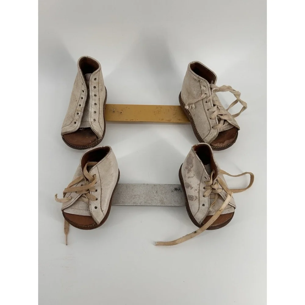 Tarso‎ Splint Baby Corrective Club Foot Bar & White Leather Shoes Orthopedic